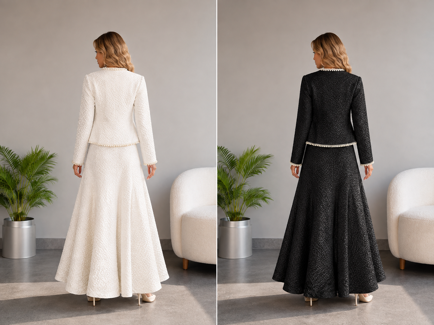Étoile Textured Jacket & Flared Dress Co-ord Set