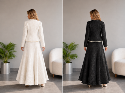 Étoile Textured Jacket & Flared Dress Co-ord Set