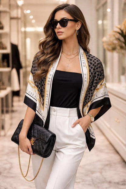 Luxury Brand silk muse Print Silk Scarf