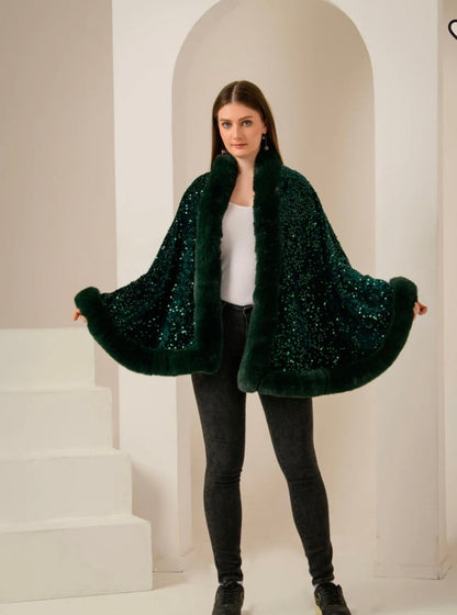 Statement Swarovski Fur Stole