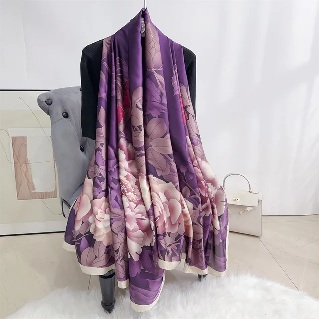 Lavender Night Printed Silk Scarf