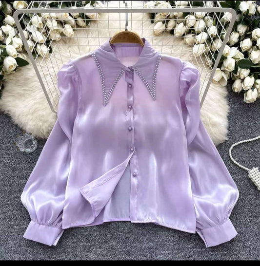 Lisa Puff Sleeve Organza Shirt