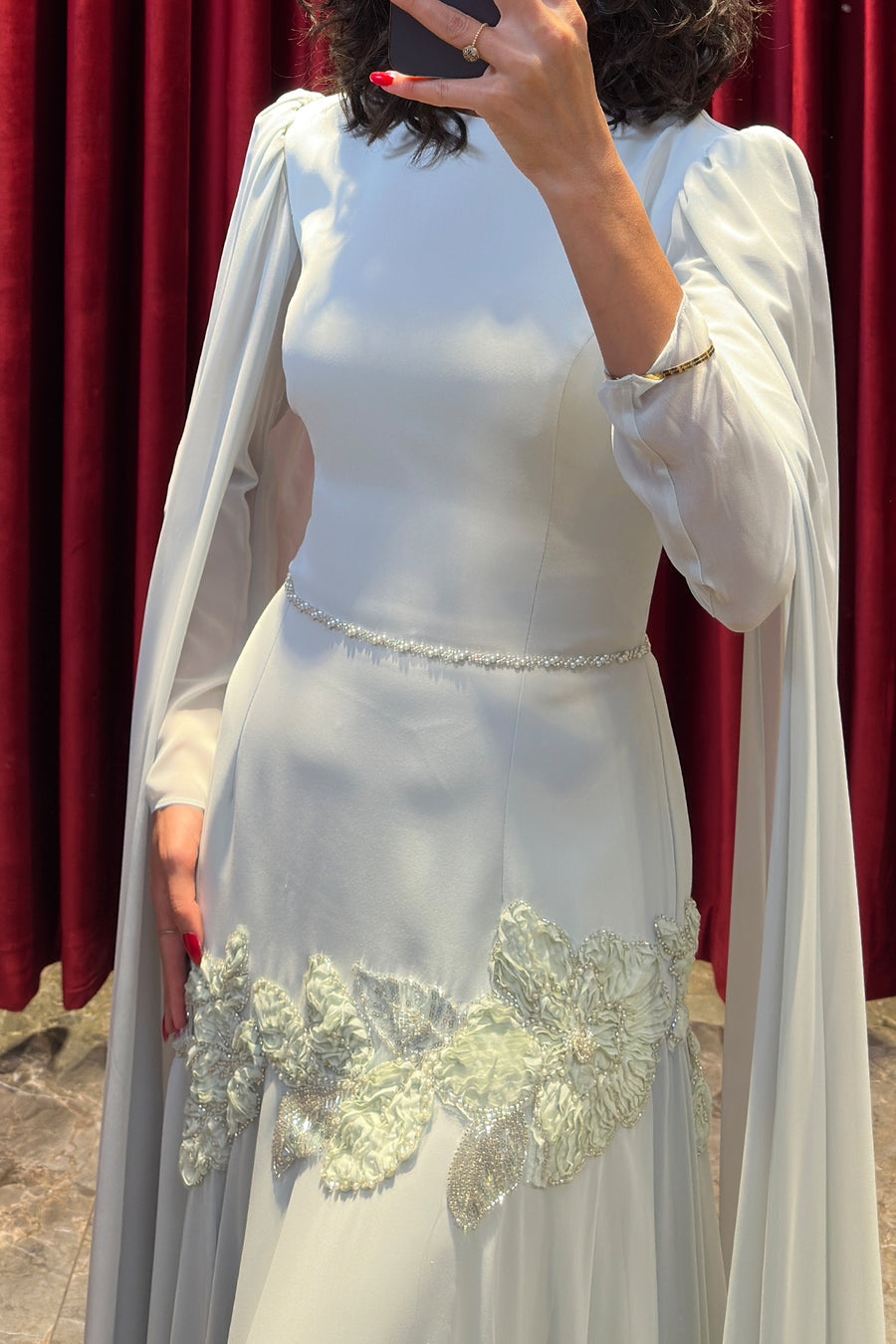 Ethereal Rose Draped Gown