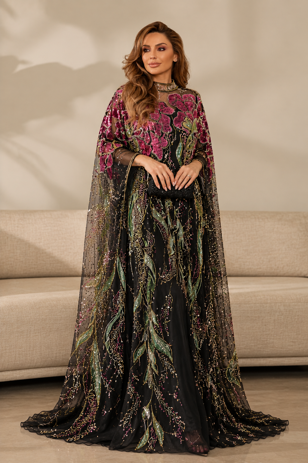 Zariah Elan Embellished Kaftan